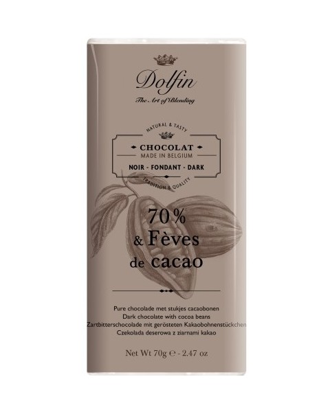 Dolfin chocolate negro 70% con trozos de cacao