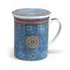 Taza con filtro mandalas azul