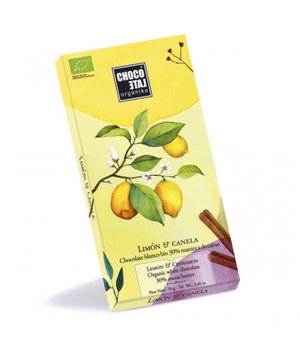 Chocolate ORGANIKO blanco Limón-Canela