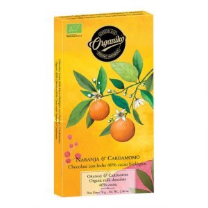 Chocolate ORGANIKO con leche, naranja-cardamomo