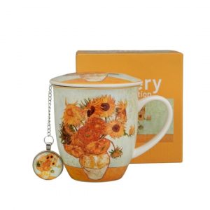 Taza con filtro bola girasoles